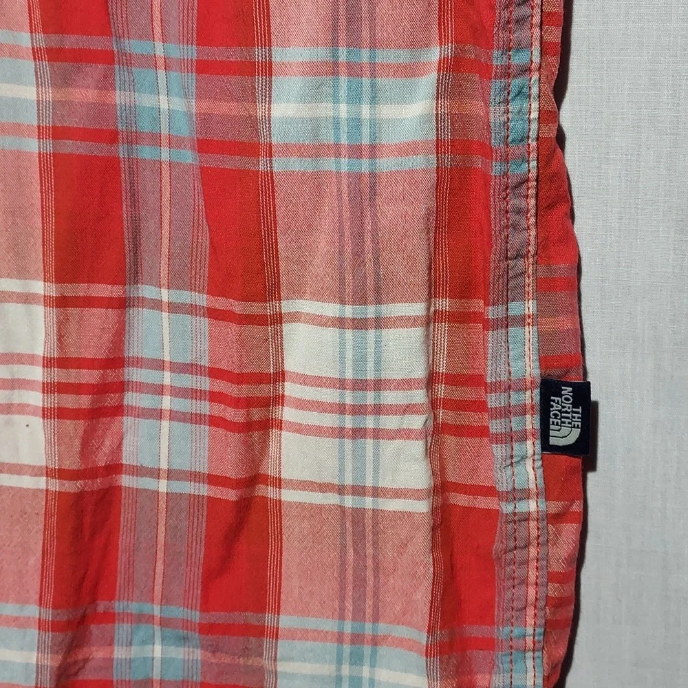 The North Face Snap Button Plaid Short Sleeve Mens Shirt Size Medium‎